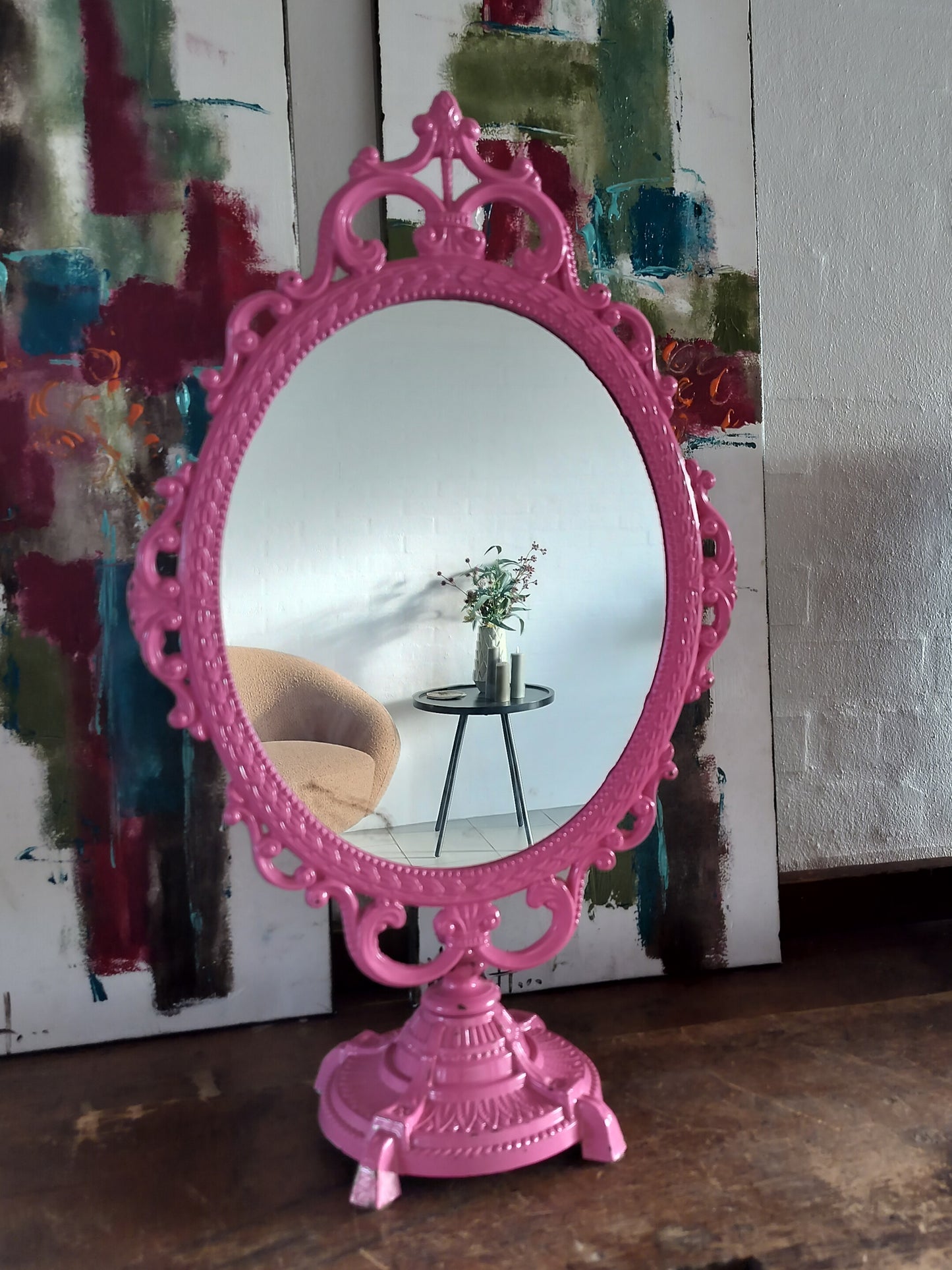 Secondhand - Spejl pinkmalet