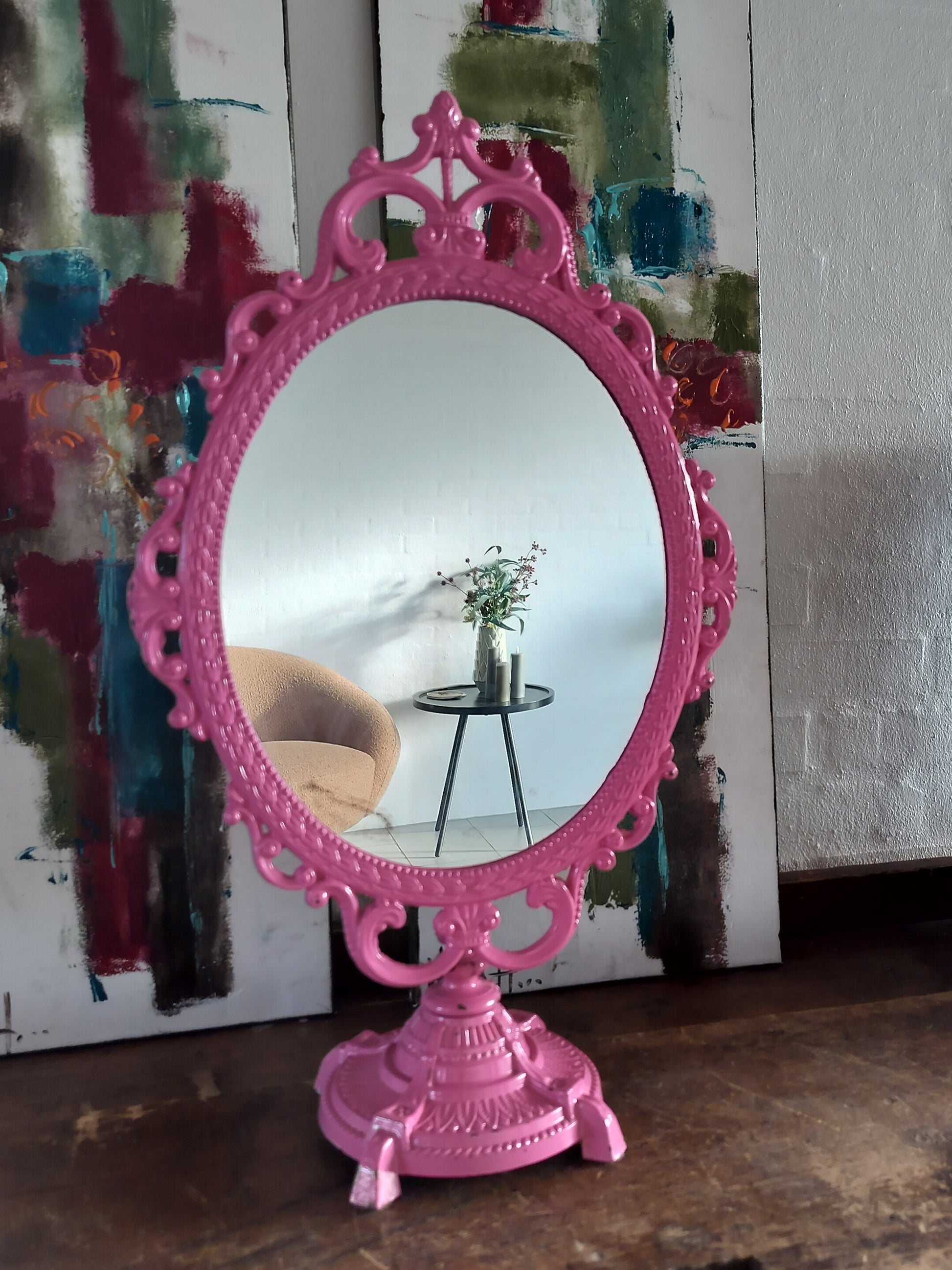 Secondhand - Spejl pinkmalet