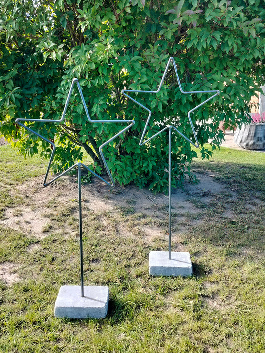 Metal stjerner på herregårdssten, sæt med 2 stk. H 93/103 cm