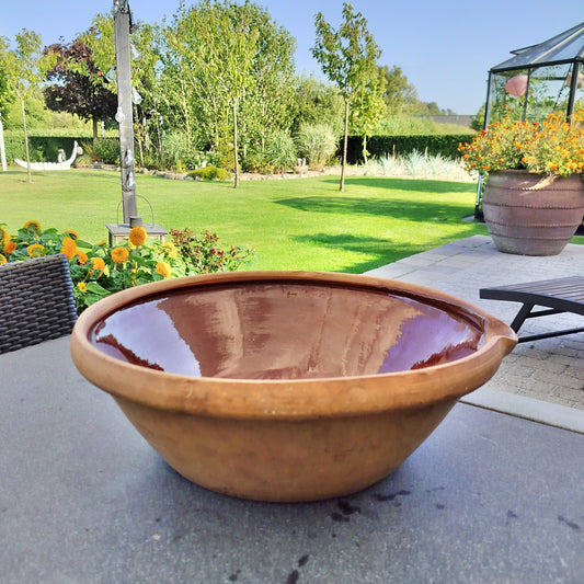 Secondhand - Stort lerfad, Ø 40/42 x H 14,5 cm