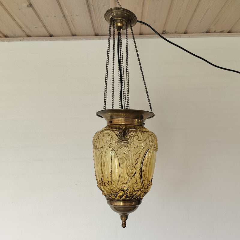 Smuk gul glas lampe