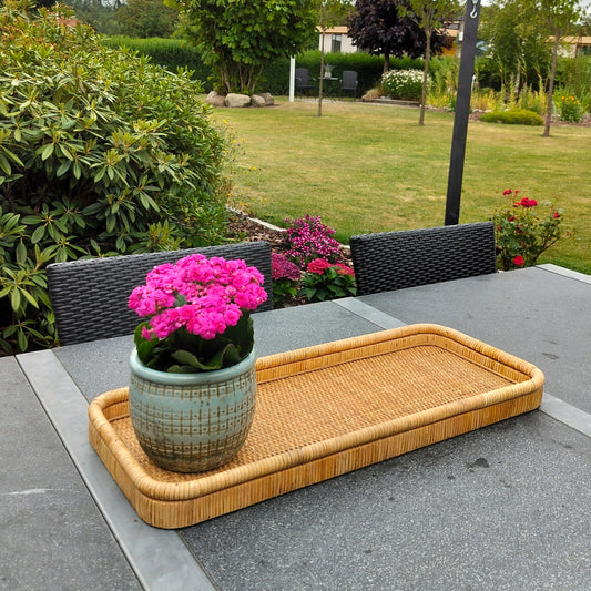 Dekorationsbakke aflang uden hanke (lille) L 65,5 x D 28,3 x H 5 cm