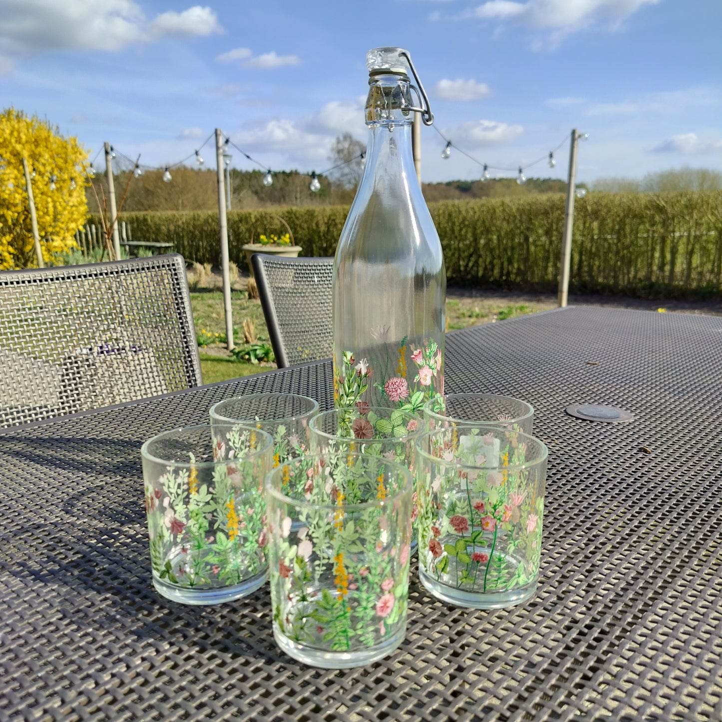 Ib Laursen - Glasflaske med 6 glas SUMMERTIME  (udstillingssæt)
