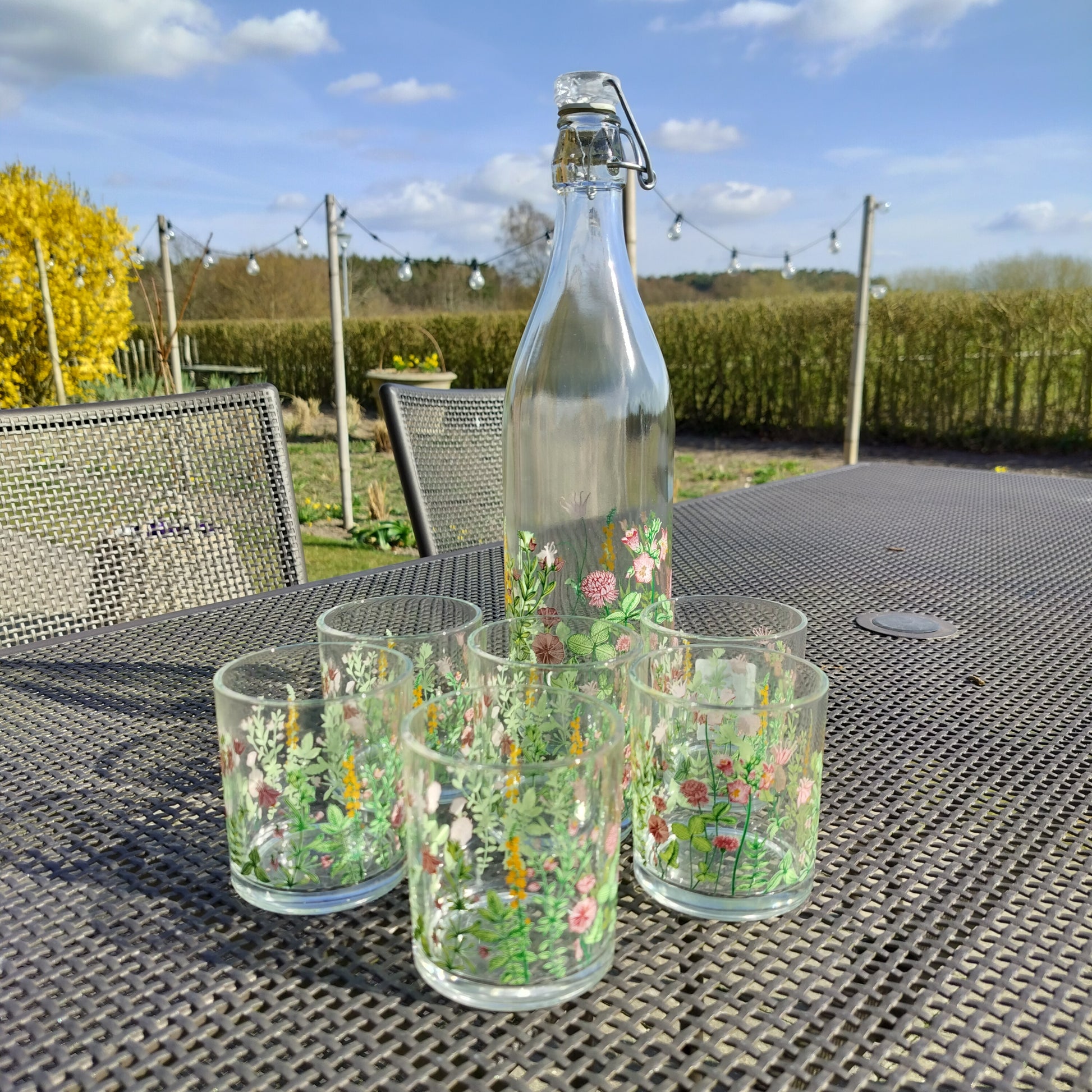 Ib Laursen - Glasflaske med 6 glas SUMMERTIME  (udstillingssæt)
