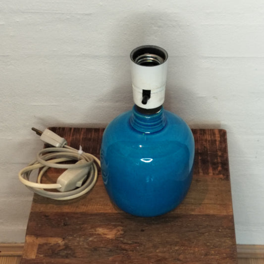 Secondhand - Kähler lampe med blåmeleret glasur