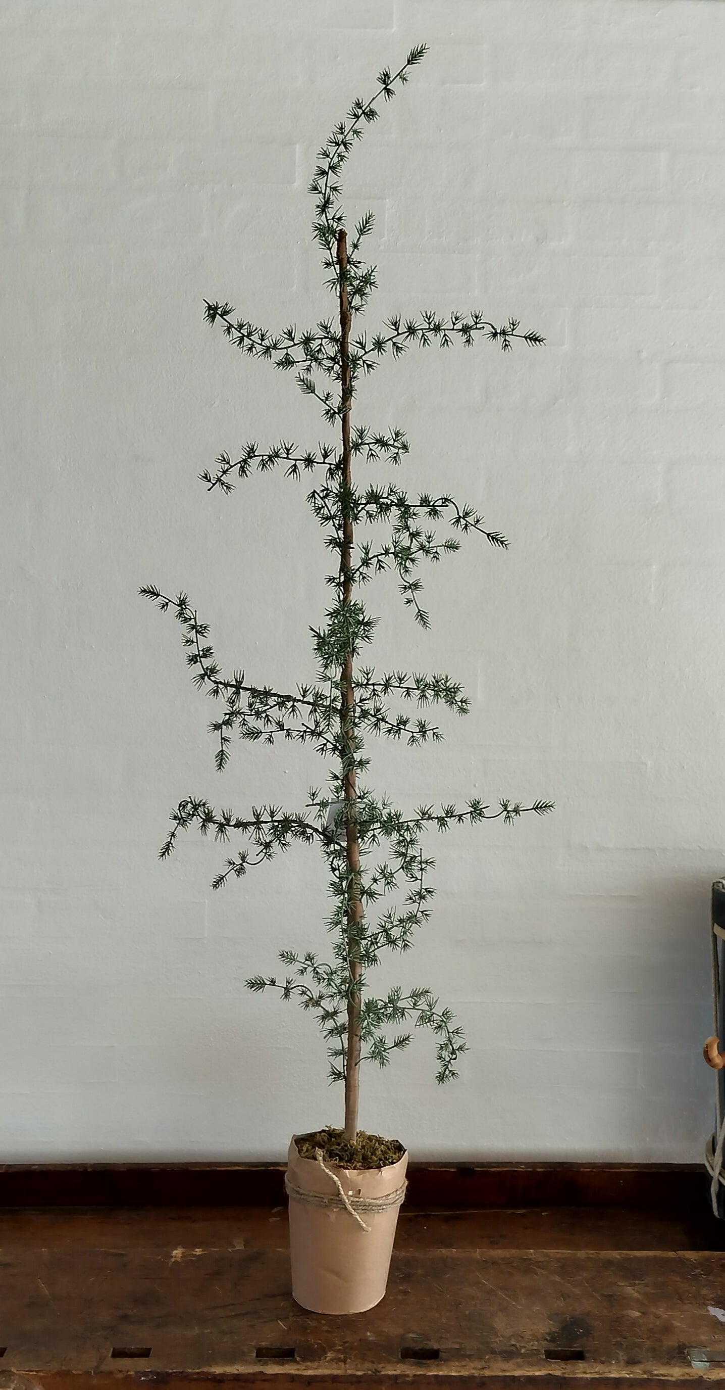 Ib Laursen - kunstigt cedertræ i papirpotte H 130 cm (2. Sortering)