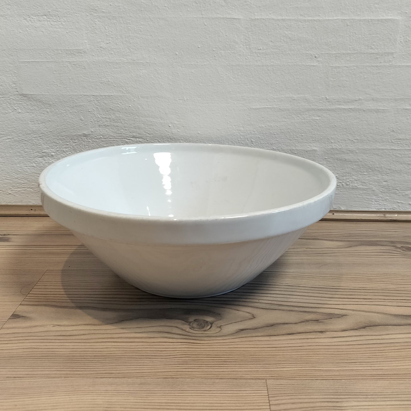 Secondhand - lerfad hvidglaseret Ø 35 x H 13 cm