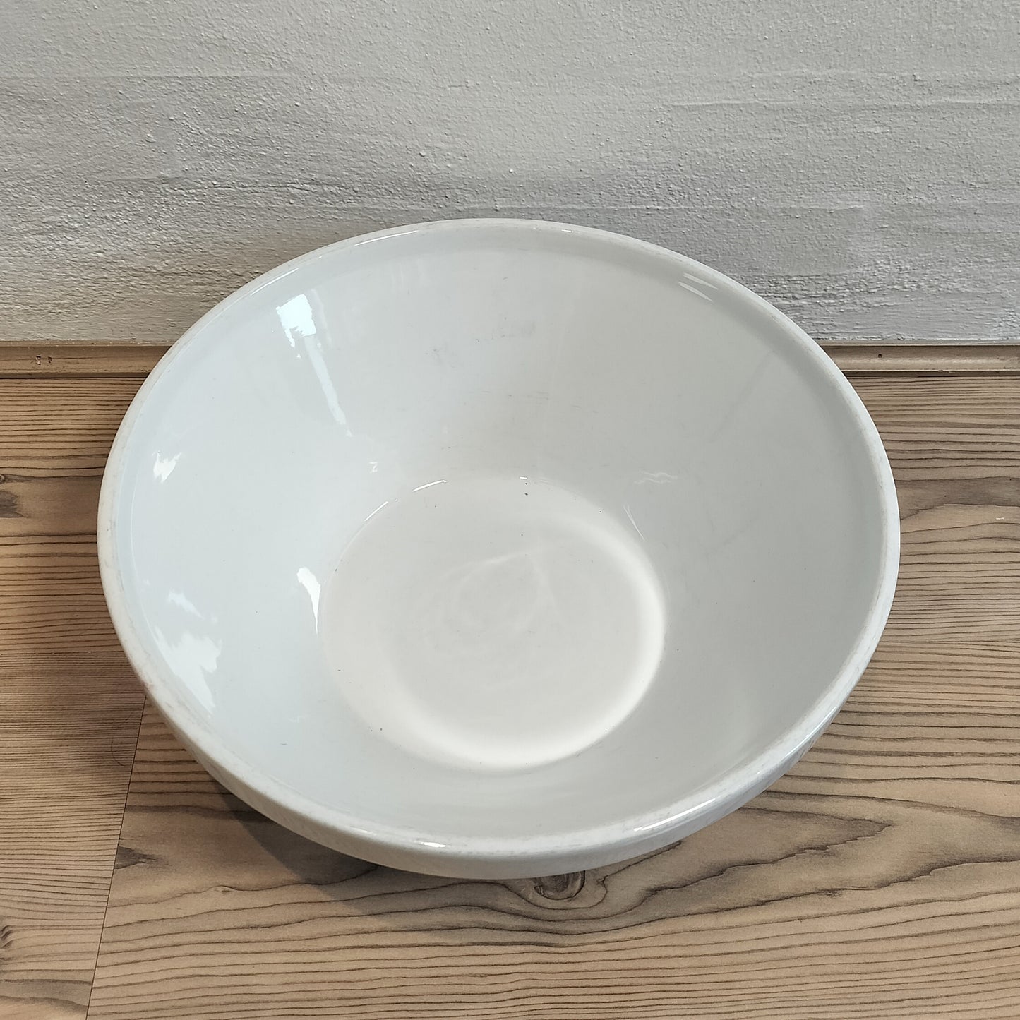 Secondhand - lerfad hvidglaseret Ø 35 x H 13 cm