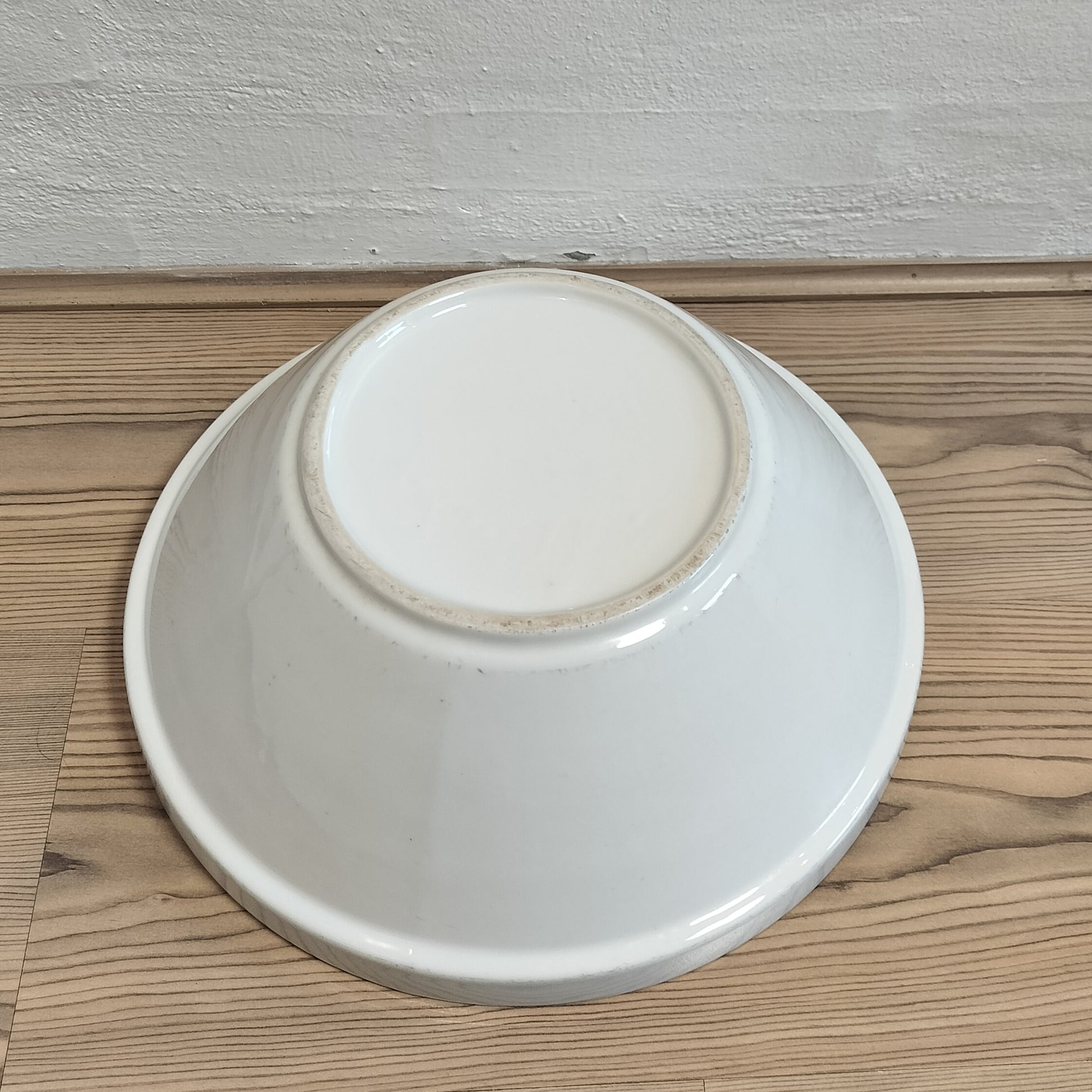 Secondhand - lerfad hvidglaseret Ø 35 x H 13 cm