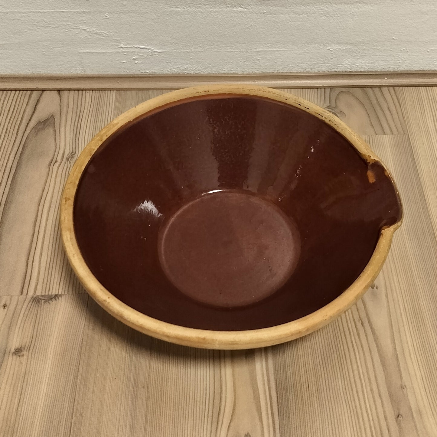 Secondhand - Gammelt lerfad Ø 33/35 x H 11 cm