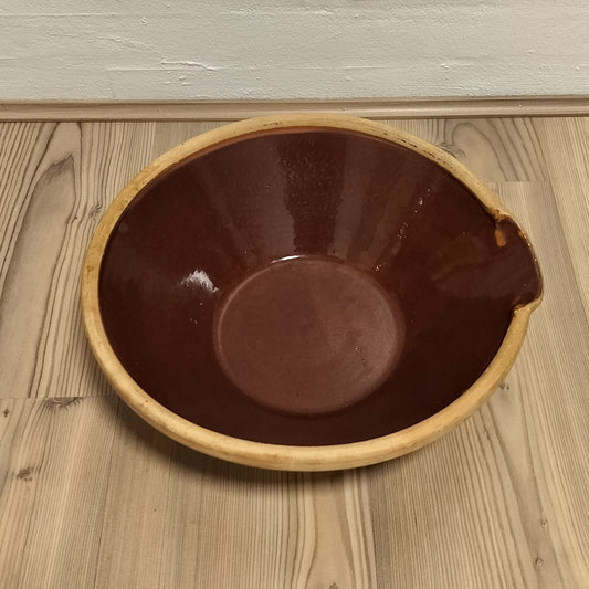 Secondhand - Gammelt lerfad Ø 33/35 x H 11 cm