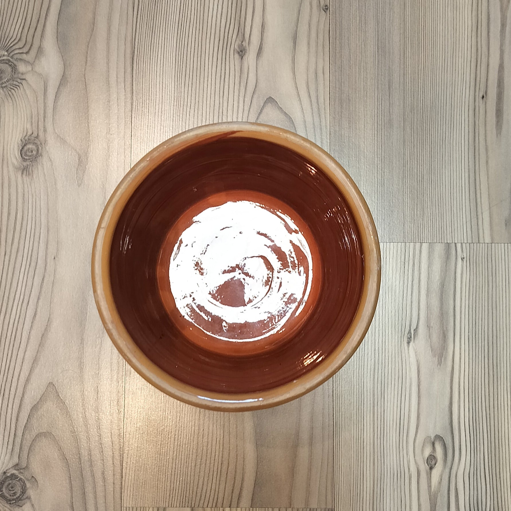 Secondhand - Syltekrukke Ø 21 x H 21,5 cm "5" lys sennepsfarve, indvendig