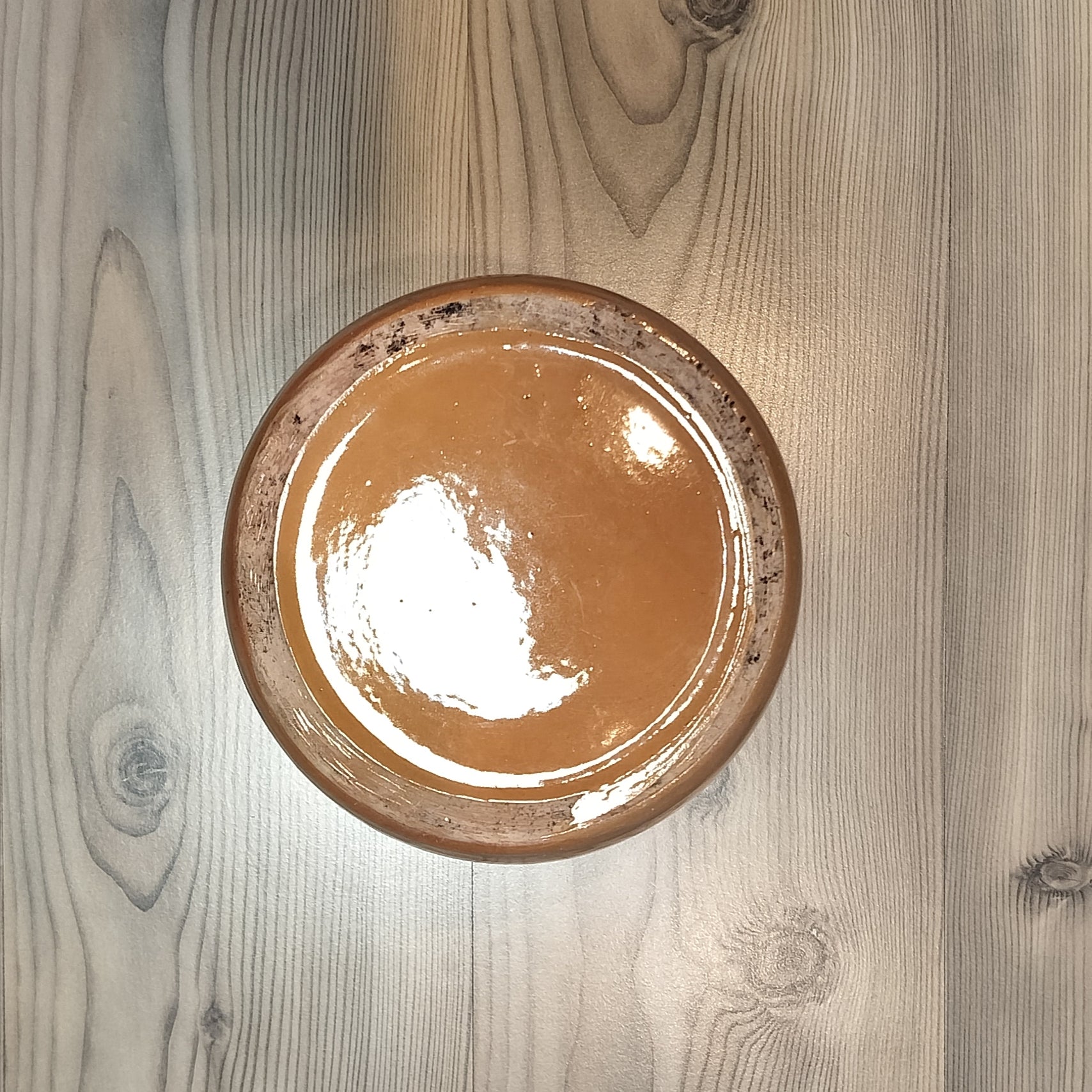 Secondhand - Syltekrukke Ø 21 x H 21,5 cm "5" lys sennepsfarve, bunden