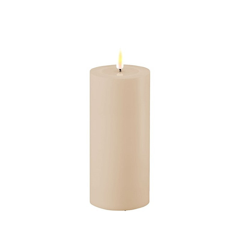 Udendørs Bloklys Ø 7,5 x 15 cm - støvet sand