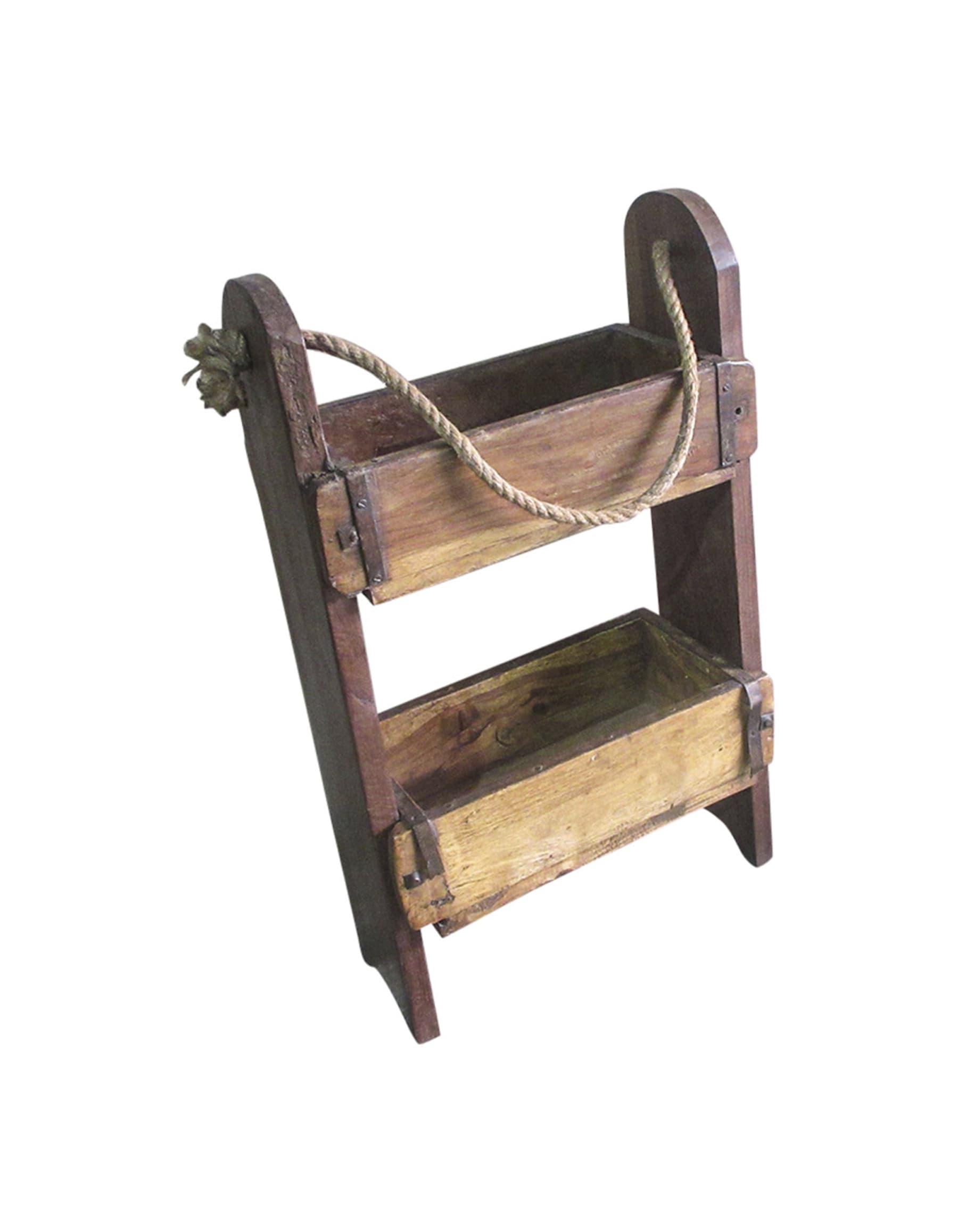 Træhylde af gamle murstensforme B 31 x D 33 x H 56 cm.