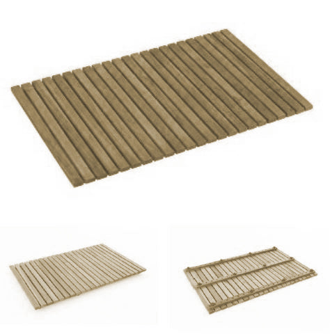 Teak bademåtte med gummifødder 80x60cm