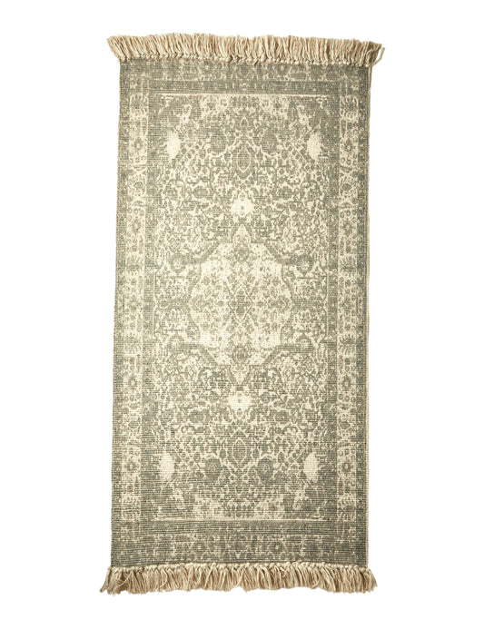 Gulvtæppe med print - mørkegrå 70x140