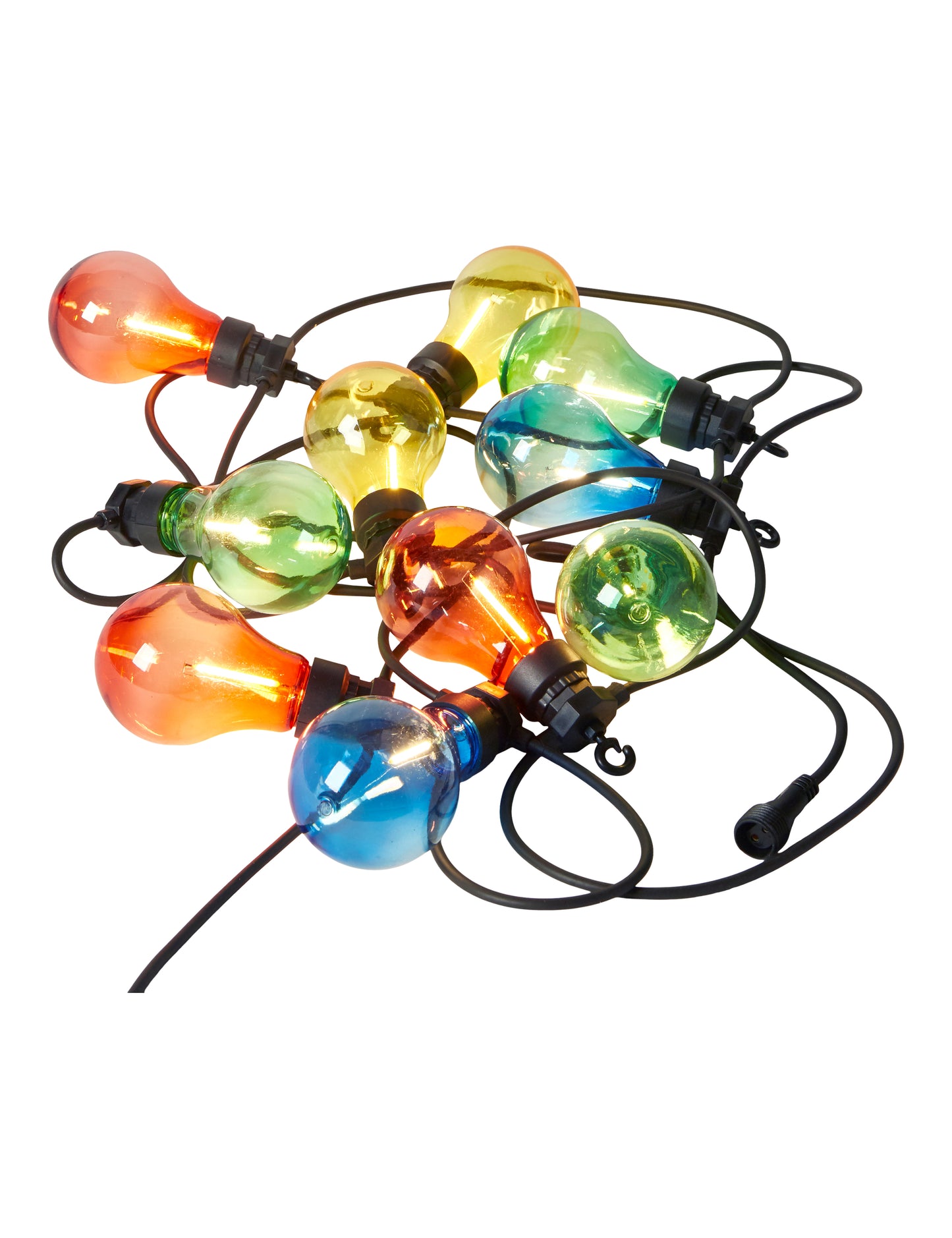 Party Lyskæde med 10 farverige LED pærer inkl. adapter