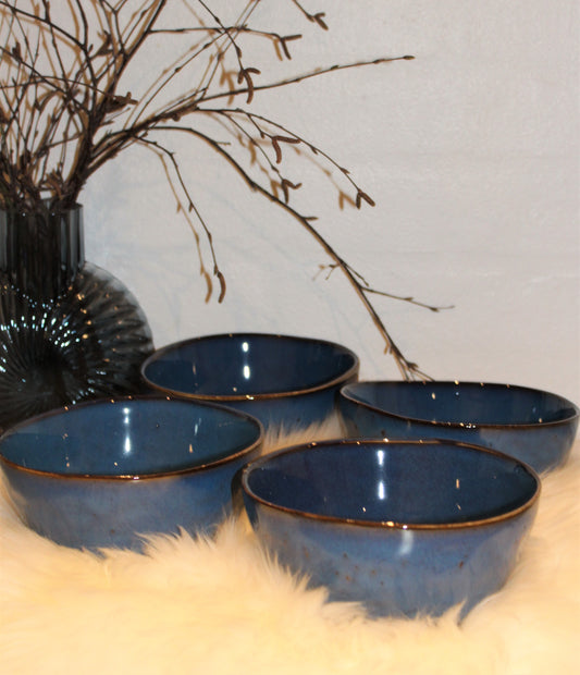 Skåle 4 stk blå 14x8