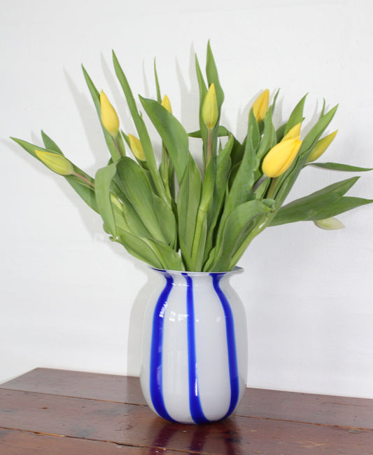 Au Maison - Vase blå/hvid stribet D12xH18