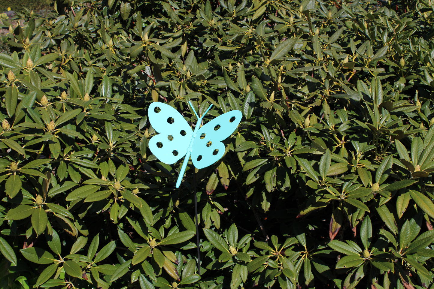 Metal sommerfugl på spyd - mintgrøn