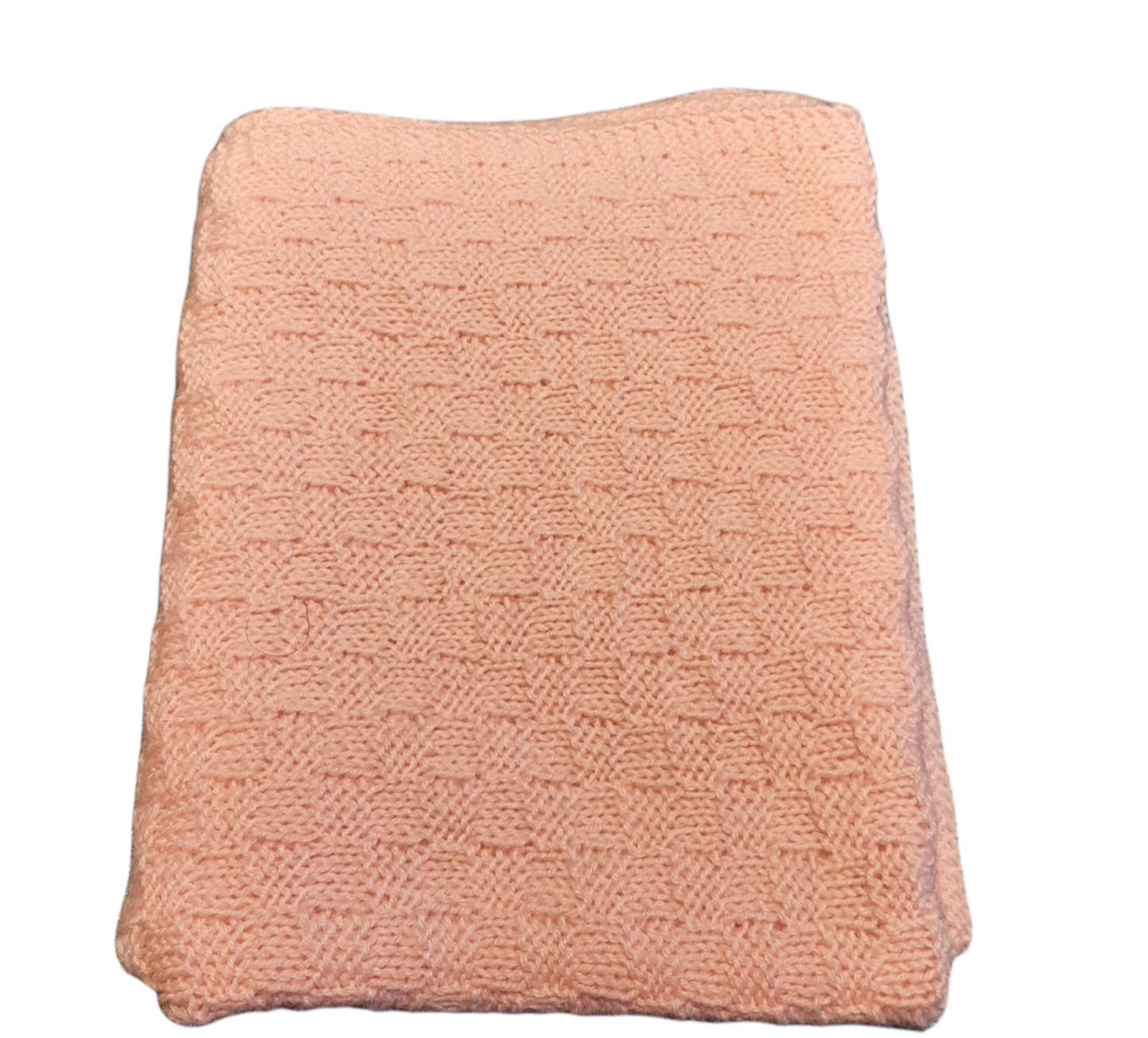 strikket lyserød baby tæppe