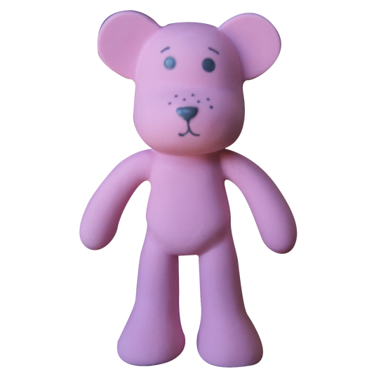 Oopsy bidebamse i naturgummi - rosa