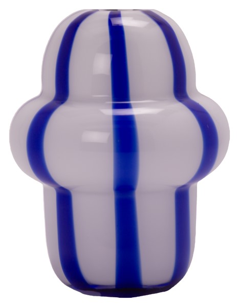 Au Maison - Vase blå/hvid stribet D20xH24,7 cm