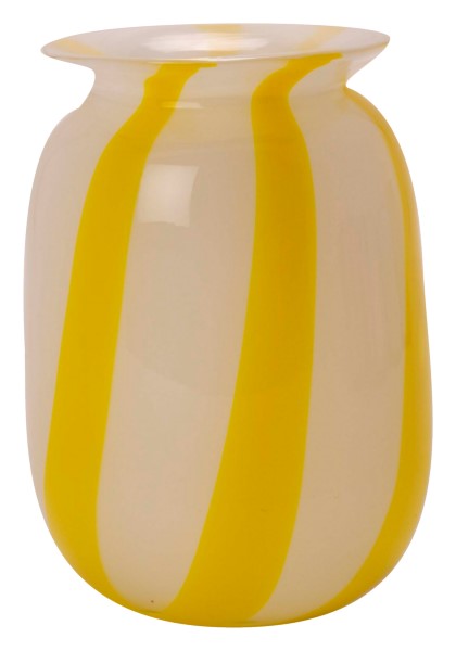 Au Maison - Vase gul/hvid stribet D12xH18 cm